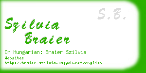 szilvia braier business card